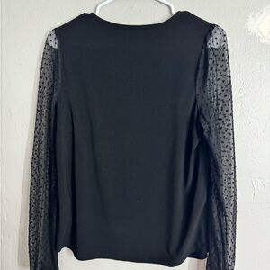 Anne Klein blouse transparent long sleeve